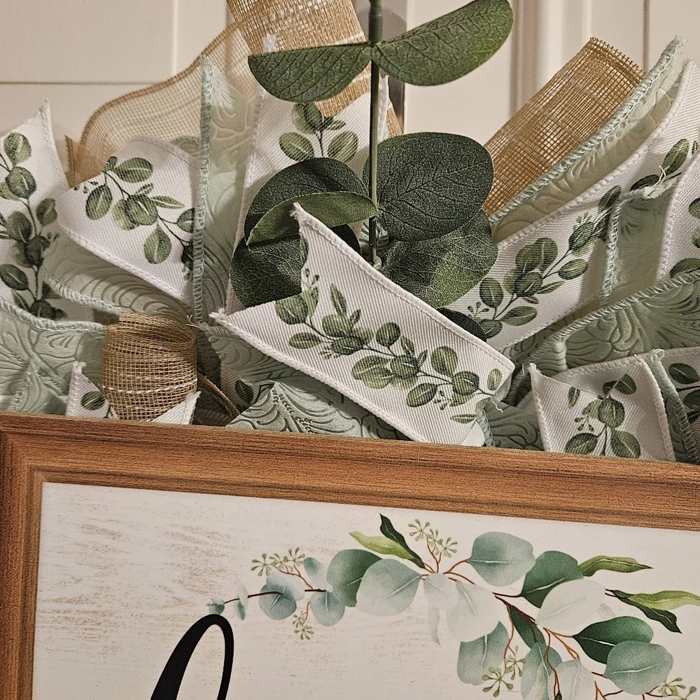 Hand Crafted Green and Cream Welcome Wreath